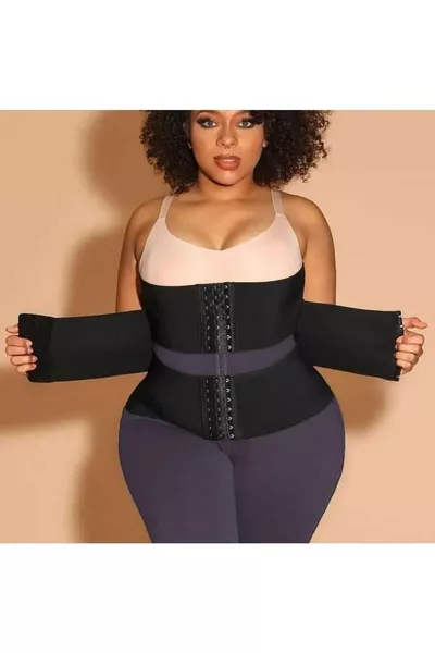 Corset de taille en latex à agrafes, corset amincissant sablier