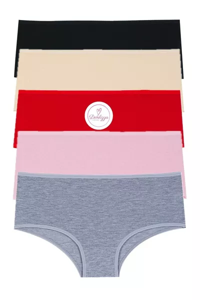 Yüksek Bel Kadın Külot Temel Renkler 5 Adet