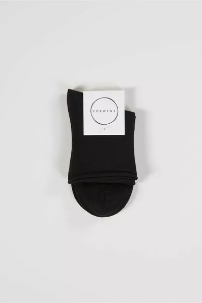 Calzini da donna neri senza elastico in modal, corti a mezza lunghezza