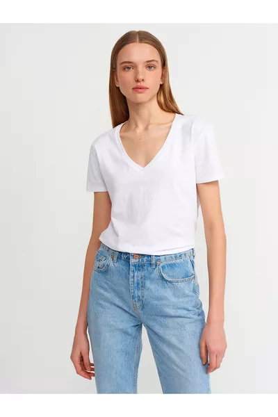 T-shirt basique col en V 