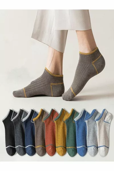 'lu Erkek Çemberli Renkli Patik Ekonomik Paket Kısa Spor Sneakers Çorap