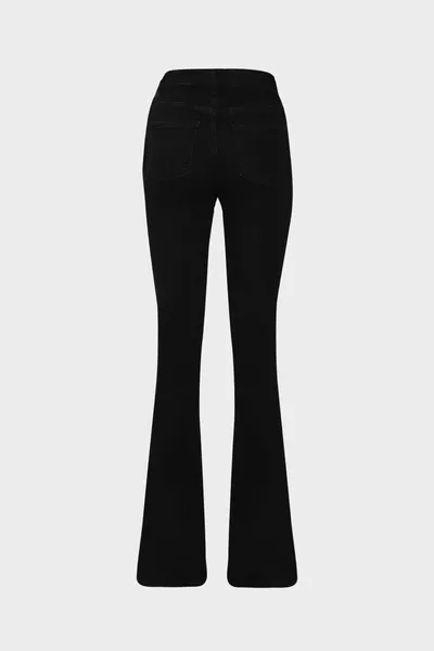 High Waist Flare Leg Full Length Strech Jean