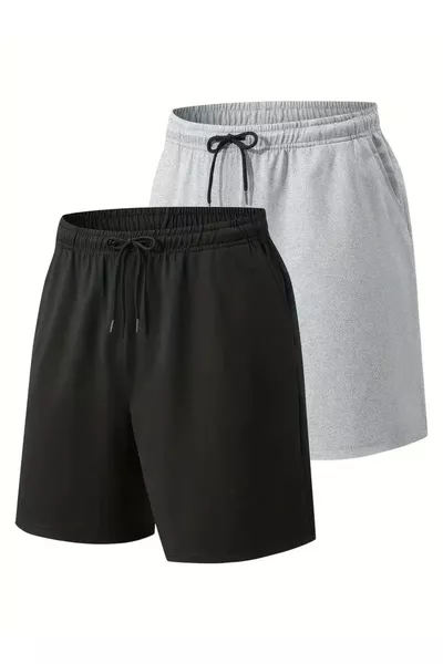 2 SHORTS DE SAISON NOIRS ET GRIS