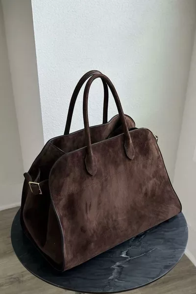 Women's Viral Bitter Coffee Large Suede Bag