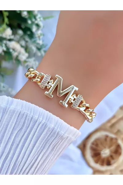 Buchstabenkettenarmband (Buchstabe M)