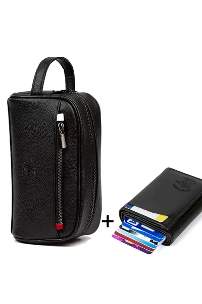 Аделина Черная Кожаная Портфельная Сумка для Рукоделия, Дорожная Косметичка, Клатч и Набор Кошельков с Механизмом