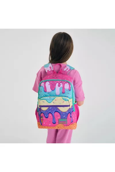  KINDER PINKER, FARBENFROHER EISCREME-RUCKSACK MIT VIER FÄCHERN