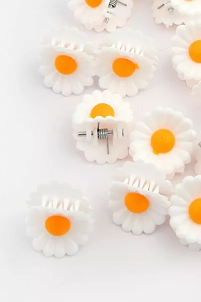 طقم مشابك شعر نسائية صغيرة بزهر البابونج  قطع