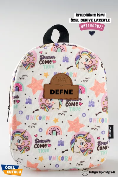 [نكتب الاسم الذي ترغب به] - عالم أحلام اليونيكورن للأطفال من 0-8 سنوات - حقيبة ظهر لرياض الأطفال ومرحلة ما قبل المدرسة