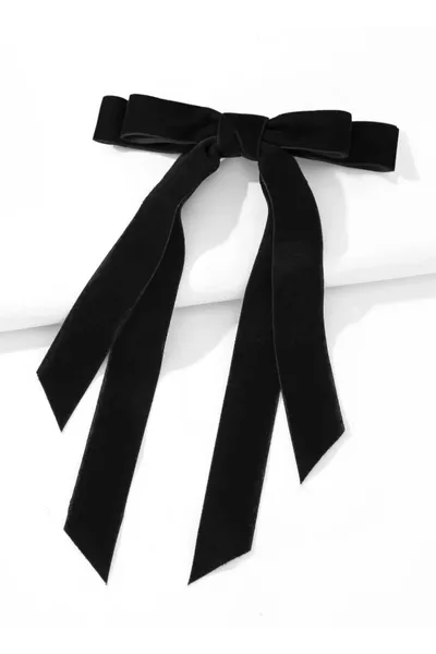 Doppelte Schleife aus Seidenvelours Automatische Haarklammer