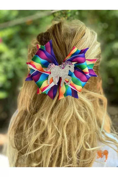 Colorful Rainbow Sequin Glitter Unicorn Metal Clip Hairpin