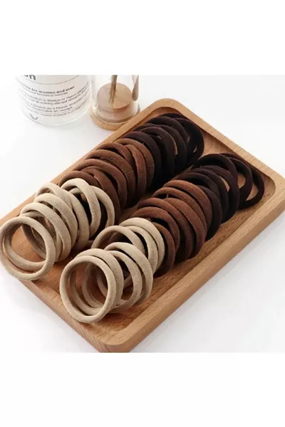 مجموعة مشابك مطاطية مناشف فاخرة مرنة للغاية بألوان القهوة للنساء