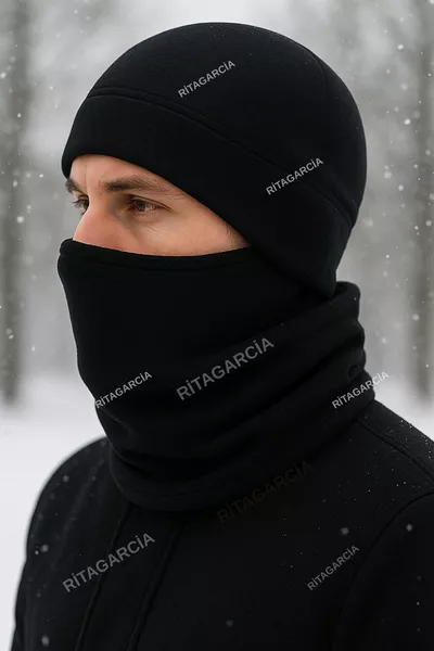 Polar Black Beanie and Neck Warmer 2-Piece Set