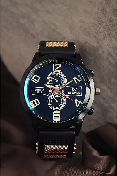 مجموعة ساعة يد رجالية مقاومة للماء مع تقويم، ولاعة، مسبحة، وسوار