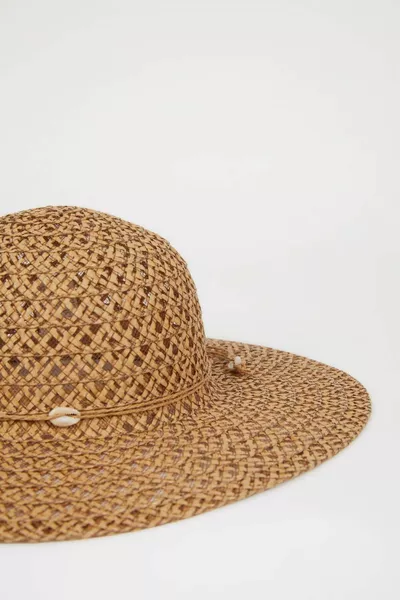 Chapeau en paille à motif SM