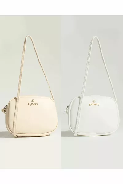 حقيبة نسائية مزدوجة بحزام طويل للكتف ويد بسحاب صيفية