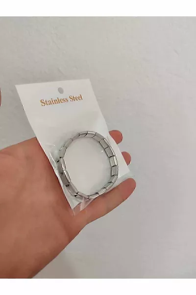 سوار فضة إيطالي مرن من الصلب للجنسين (يحتوي على كتابة)