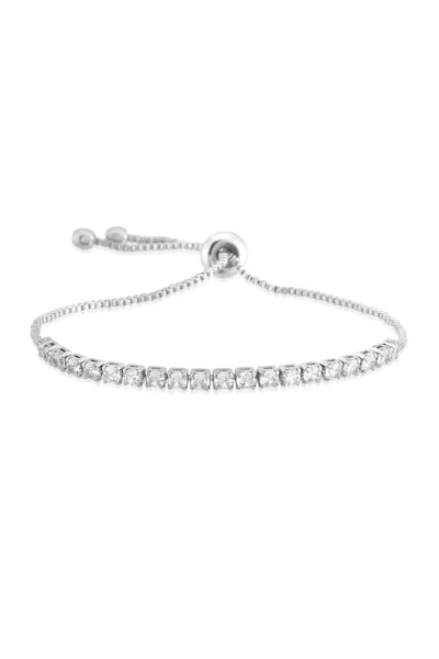 Silver Plated Adjustable Lift 3mm Zircon Stone Tennis Bracelet