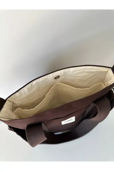 طقم 3 قطع من حقائب اليد والكتف النسائية من الكانفاس وحقيبة المكياج