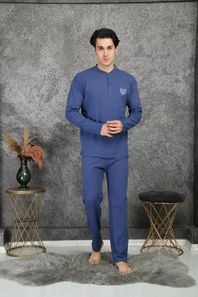 طقم بيجامة رجالي % قطن سوبرم 