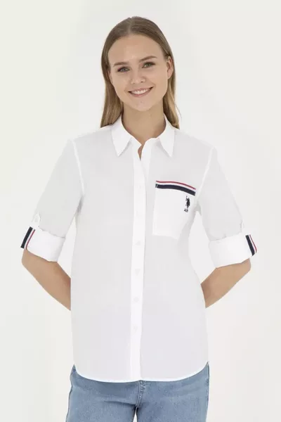 Women's White Long-Sleeve Shirt ...5 TEKSPOR