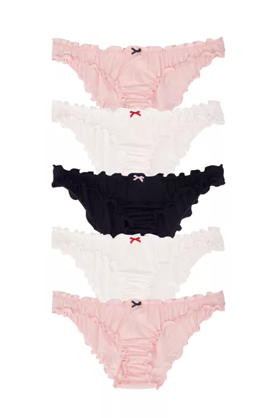 Lot de 5 culottes en coton bleu marine femme