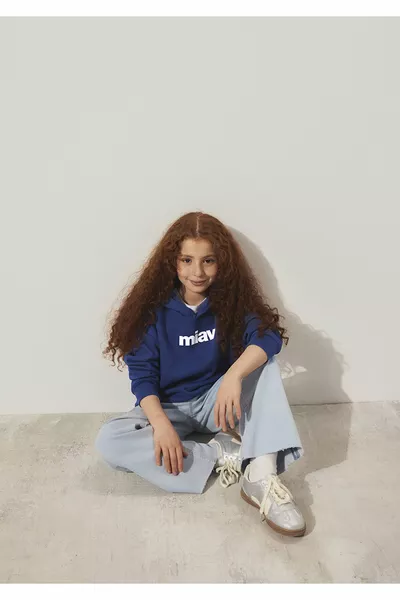 Miav Aufgedrucktes Kapuzen-Sweatshirt für Kinder 