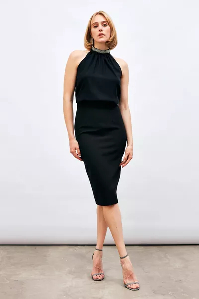 Gerader Bleistiftrock - Schwarz