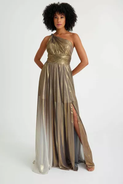 Sıvama Tek Omuz Abiye Elbise