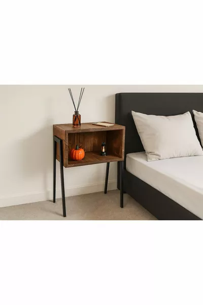 Table de chevet en bois de noyer, table de chevet pour chambre à coucher, table de chevet pour salon, table de chevet en bois massif