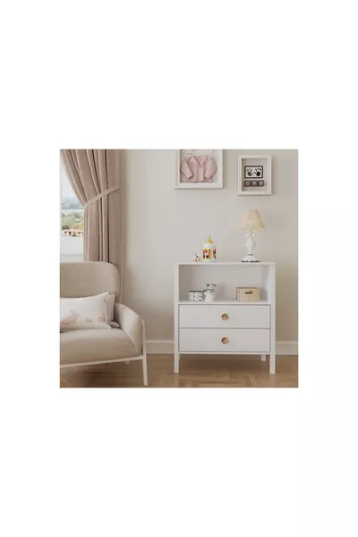 VENEZIA MINIFIX KASTJE, HOUT WIT, 2 LADEN