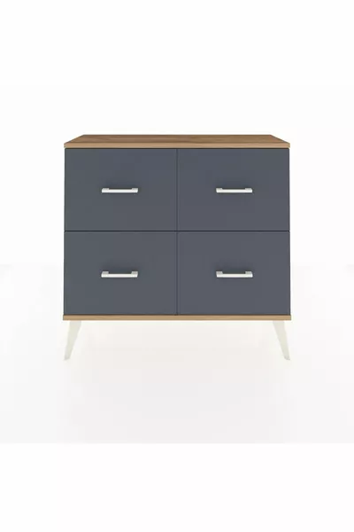 Comò Arges 4 Cassetti Pietra di Luna-Pino/Antracite