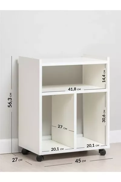 خزانة جانبية فيتيم من MDF باللون الأبيض