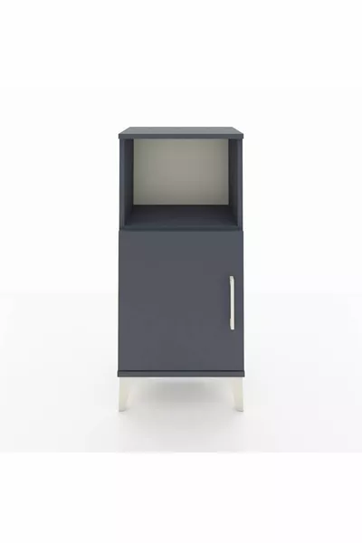 Arges Commode 2-Shelf Single Door Anthracite-Anthracite