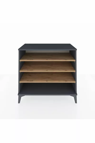 Hyperion Dresser 3-Shelf Anthracite-Pine