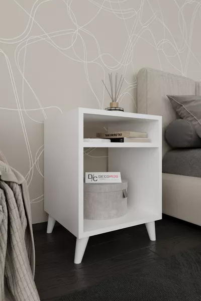 طاولة سرير سيرينا بجرف مفتوح من خشب الصنوبر الأطلسي