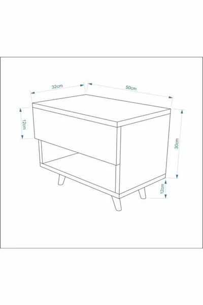 طاولة جانبية بدرج واحد وقسم