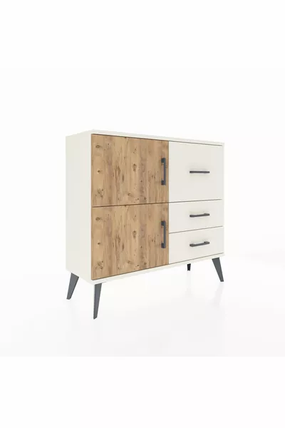 خزانة أرجس برافد واحد و3 أدراج و2 أبواب من حجر القمر والصنوبر/حجر القمر