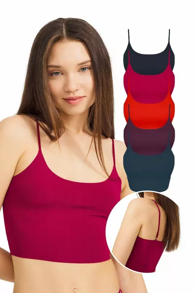 Adjustable Thin Straps Laser Cut Crop Bustier 5-Pack-2