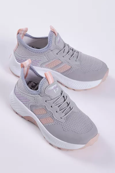 حذاء رياضي للأطفال للجنسين بمسام مرنة وقماش قابل للتنفس مربوطة بالحبل