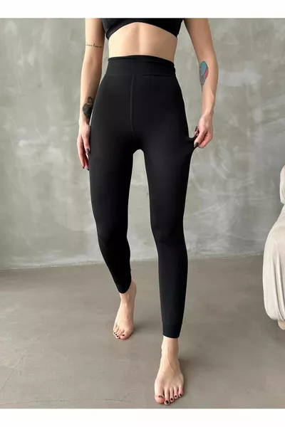 Dames Legging Thermisch Winter Met Pluche Voering Hoge Taille Corrigerende Legging