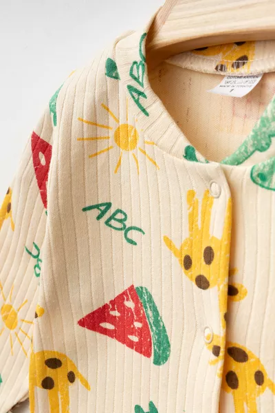 BABY LITTE GIRAFFE 3-6-9 MONTH COTTON SLEEVELESS ROMPER NEWBORN HOSPITAL OUTFIT BABY CLOTHING 