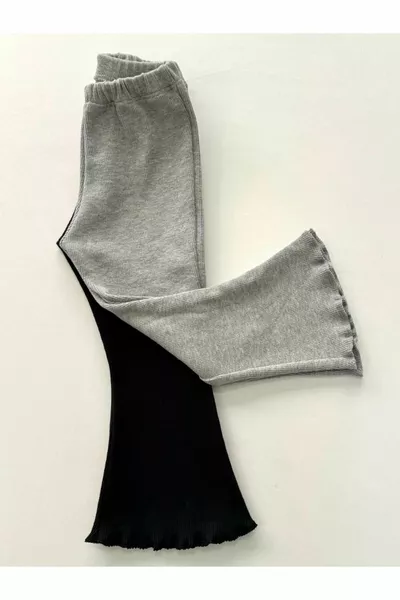 بنطلون رياضي ضيق للأطفال حديثي الولادة للبنات مصنوع من قماش التريكو الكشكير مع حواف واسعة على الطراز الإسباني، قطعة واحدة لبنطلون