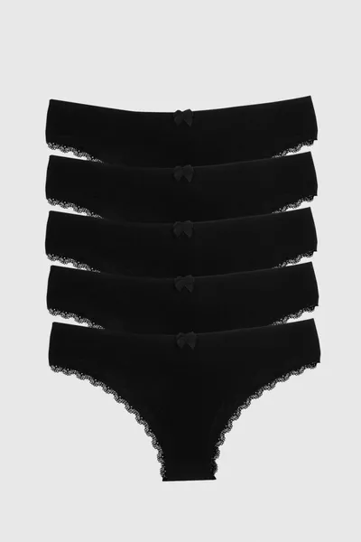 Pacco da 5 Slip Donna Brasiliani Neri