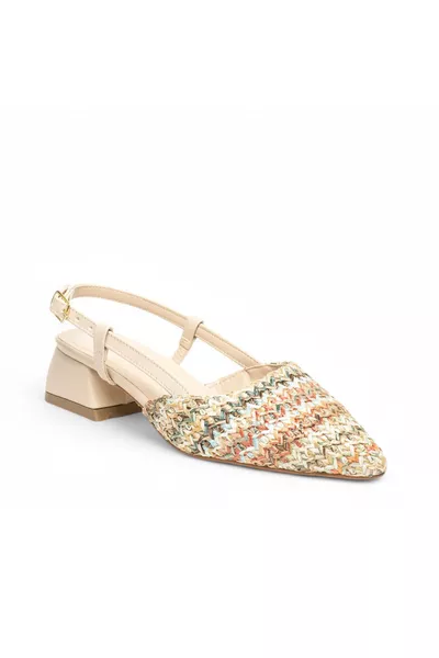 حذاء بكعب عالي نسائي من إيلايا مارلو بتفاصيل من القش