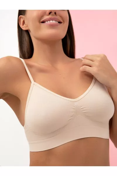 Писун Модел Спортен сутиен с презрамки срещу отпускане, корсет, подпомагащ изправената стойка, телесен цвят