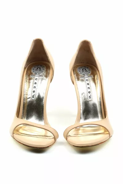 Women's Beige Leather Side Low-Cut Shoes