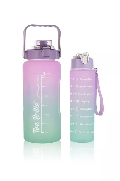 The Bottle Motivational 2-Pack Water Bottle Hydration Bottle 2L ml Tritan Water Bottle with Cap