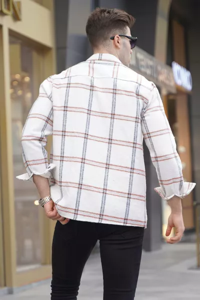Ekru Regular Fit Holzfällerhemd 