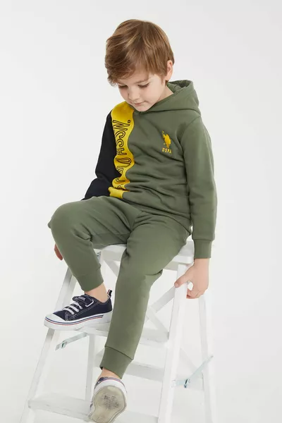 Ensemble de survêtement kaki pour garçon